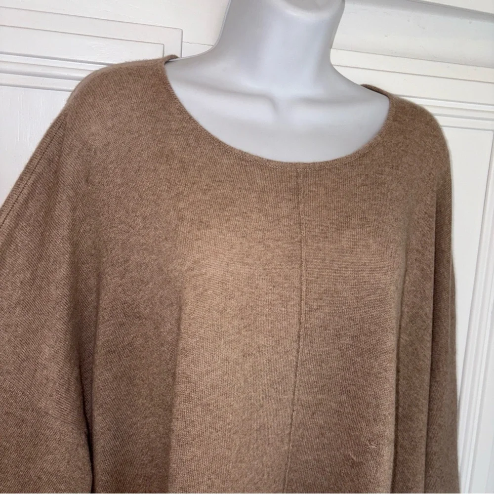 Eskandar Sz O/S  Beige Round Neck 100% Cashmere Scotland Sweater  Holes !!!